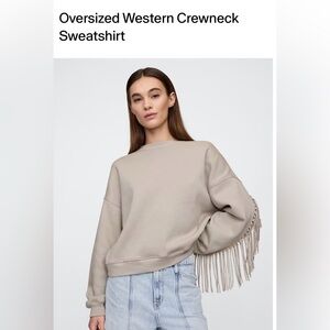 GAP Western Fringe Crewneck Sweatshirt